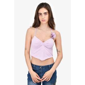 LeMarque Purple Rosette Halter Crop Top Size XS